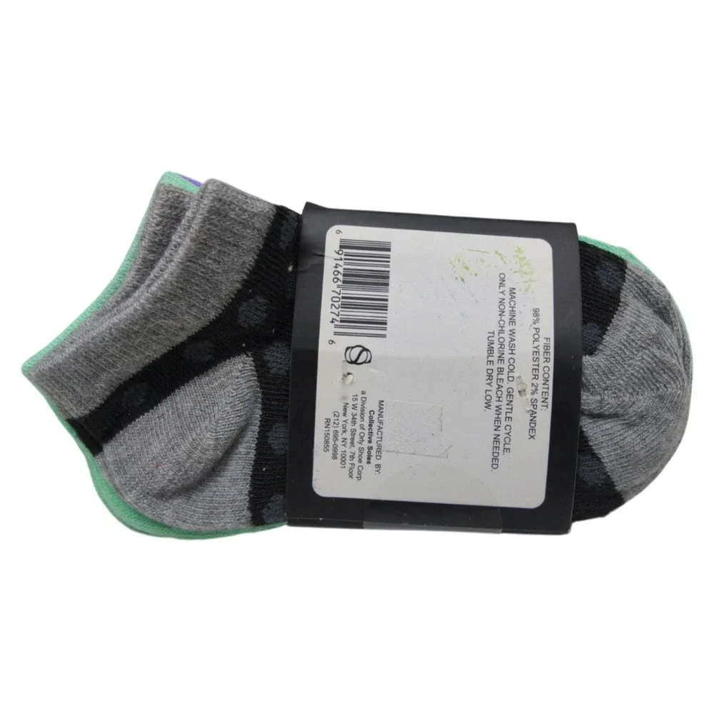 Girl's No Show Ankle Shocks 4‎ pack New size small 7-10